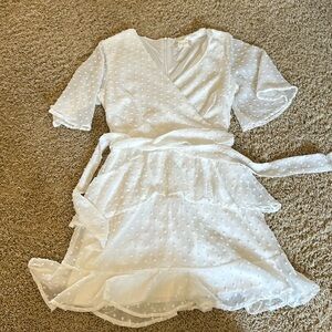 This is a white dress only worn once and in great condition